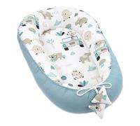 Nido bebé recién nacido 90x50 cm - capullo de colecho reductor cuna algodón cuco ideal para góndola moisés y viaje perfecto para niños y niñas África Azul