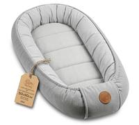 Nido Bebé Reductor de Cuna Pana 90x50 cm - Babynest Portátil para Cama Moisés Acogedor Cocoon Niño Niña Recién Nacido Cojín Dormitorio Habitación Gris claro Pana