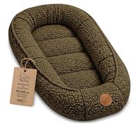 Nido Bebé Reductor de Cuna Peluche Teddy 90x50 cm - Babynest Portátil para Cama Moisés Acogedor Cocoon Niño Niña Recién Nacido Cojín Dormitorio Habitación Marrón