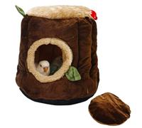 Nido cálido de invierno con cojín extraíble, casa de pájaros estilo tocón, hamaca colgante suave y lavable para loro, gris africano, chinchilla, hurón, conejo, casas y hábitats de animales pequeños