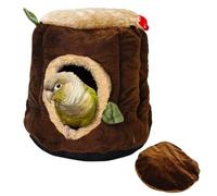 Nido cálido de invierno con cojín extraíble, casa de pájaros estilo tocón, hamaca colgante suave y lavable para loro, gris africano, chinchilla, hurón, conejo, casas y hábitats de animales pequeños