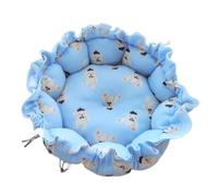 Nido creativo suave y cálido de doble uso ajustable para mascotas, cojín para gatos, cachorros, suministros para mascotas (oso azul, 70 cm)