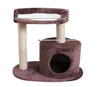 Nido de árbol para Gatos Marco De Escalada For Gatos, Estante For Gatos, Nido Pequeño De Madera, Marco De Escalada, Colchón, Suministros For Gatos Grandes, Columna Rosa Cálida Fácil de Montar(Brown,A)