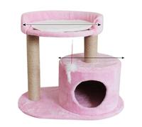 Nido de árbol para Gatos Marco De Escalada For Gatos, Estante For Gatos, Nido Pequeño De Madera, Marco De Escalada, Colchón, Suministros For Gatos Grandes, Columna Rosa Cálida Fácil de Montar(Pink,A)