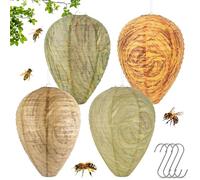 Nido de avispas falsas, 4 unidades, para avispas, resistente a la intemperie, nido de avispas, para casa, jardín, exterior