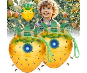 Nido de avispas falso, 2 unidades de trampa para avispas para exteriores, trampa para avispas para colgar, trampa reutilizable para avispas de jardín para abejas, avispas y como trampa para moscas