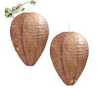 Nido de avispas falso para colgar, 2 unidades, de tela resistente a la humedad, nido de avispas, para casa y jardín