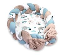 Nido de bebé recién nacido 75 x 45 cm - Tejido de peluche con cojín trenzado, juego desmontable, dos caras, cuna, África, tono B