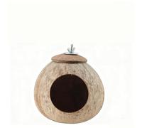 Nido de cáscara de coco para periquitos, cacatúas y periquitos. Nido de paja para jaula. Nido para loros con accesorios.(XL polished screws)