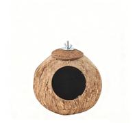 Nido de cáscara de coco para periquitos, cacatúas y periquitos. Nido de paja para jaula. Nido para loros con accesorios.(L stock screws)