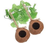 Nido de Cáscara de Coco para Reptiles Cuerda, 4 Piezas