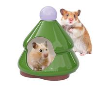 Nìdo de cerámica para hámsters - Escondite para hámsters enanos en forma de pino, casa hábitat impermeable, piel para con plataforma | Piccōlo refugio para animales domésticos para chinchilla ardilla
