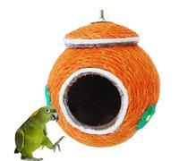 Nido de coco | Birdhouse de simulación de cáscara de coco natural tejida a mano - Casa de eclosión de loros Anti-mordedura para conejo paloma Hamster gerbo chinchillas