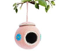 Nido de coco,Piel de coco natural tejida a mano | Nido de pájaro antimordedura con cubierta tejida de cuerda para loro, periquito, conuras, calopsitte, inseparable, pinzones, ham