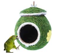 Nido de colibrí, piel de coco natural tejida a mano | Nido de pájaro antimordedura con cubierta tejida de cuerda para Loro, periquito, conuras, calopsita, inseparable, pinzones,