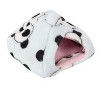 Nido de Felpa para Hámster, Cama Gruesa para Mascotas, Panda Bonito, Azul Cielo, Invierno, para Conejillo de Indias, Erizo, Ardilla Voladora, 3 Tamaños (M)
