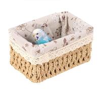 Nido de hierba tejida a mano para pájaros, cama colgante para mascotas pequeñas y pequeñas, camas de descanso fijo para loros