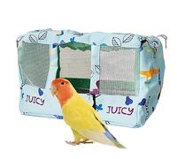 Nido de jaula para loros - Cabaña para acurrucarse | Cueva de hábitat de loros transpirable con alfombrilla fresca, cueva de animales de tela impermeable para periquitos, cacatúas, tortolitos y gris