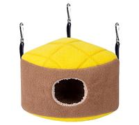 Nido de loro de felpa para acurrucarse, hamaca cálida para mascotas pequeñas, cama de invierno con ganchos de metal para colgar, para cacatúas, tortolitos, loros, tiendas de campaña y cabañas