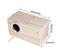 Nido de madera natural para pájaros, caja de cría, diseño fácil de limpiar para un mantenimiento cómodo en su aviario.