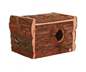 Nido de madera natural para pájaros. - Tamaño: Pequeño