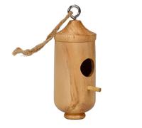 Nido de madera para columpio de colibrí, casa nido de madera para colibríes, casa reutilizable de madera que no se deforma fácilmente, para exteriores en el jardín