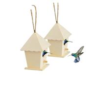Nido de Madera para pájaros Casas de Madera for pájaros, Casas for Azules, pequeñas for for jardín Exterior, for sin terminar for Pintar for observar Aves(2pcs Color 3)