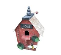 Nido de madera resistente a la intemperie para cría de pájaros al aire libre, patio trasero, caja de casa para pájaros cantores pequeños refugio de aves silvestres