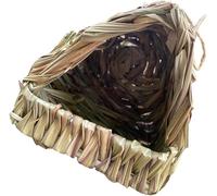 Nido de Paja Natural con Caja de cría, pajarera Artesanal de Hierba con Gran Abertura, Refugio Colgante para Exteriores para pinzones, periquitos y cacatúas