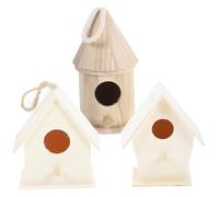 Nido de Pájaro con Entrada Ancha de Madera 3 Piezas Creativo Varios estilos