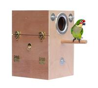 Nido De Pájaro De Madera, Casa De Parejas Para Loros, Balnones De Pájaros De Protección, Jaula De Pergamino De Madera | Jaula De Casa De Madera Para Periquitos, Parásitos, Ninfícidas Y