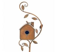 Nido de pájaro de metal, paloma, loro, casa rústica, soporte de casa de pájaros, jaula de pájaros, jardín, patio, zigzag, arte al aire libre, regalo, suministros para pájaros (color: B)