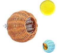 Nido de pájaro de ratán sintético, hecho a mano, transpirable y lavable, cómodo hogar de pájaro para jaula, aviario y jardín, hábitat para canarios, periquitos y loros