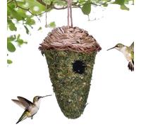 Nido de pájaro tejido a mano, Casas de pájaros al aire libre - Bodega natural al aire libre - Nido en forma de lágrima, nido de colibrí resistente al desgaste para jardín, patio, cercas