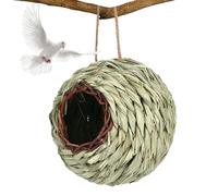 Nido de Pájaros,Cabaña Colgante De Hierba Natural - Decoración Manual Tejida para Interior Ventana Balcón Jardín Árbol