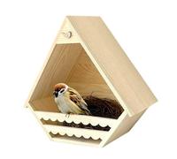 Nido De Pájaros - Hábitat De Anidación De Golondrina De 11.81 X 6.3 Pulgadas, Caja De Madera Colgante Resistente A La Intemperidad | Refugio Aviar De Madera, Estación De Anidación Segura Para Moinea