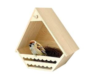 Nido De Pájaros - Hábitat De Anidación De Golondrina De 11.81 X 6.3 Pulgadas, Caja De Madera Colgante Resistente A La Intemperidad | Refugio Aviar De Madera, Estación De Anidación Segura Para Moinea