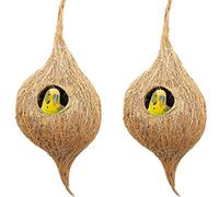 Nido de pájaros natural para jaulas y cría para todos los pájaros medianos y pequeños con ganchos autoadhesivos para colgar
