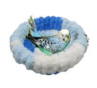 Nido de pájaros para todas las estaciones, nido de jaula para loros, periquitos, tortolitos, cacatúas, periquitos, conures, cuáqueros, pájaros pequeños y medianos (grande, azul)