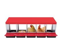 Nido de pollo, 5 compartimentos, rollos seguros para huevos, seco y limpio, para huevos puestos (rojo)