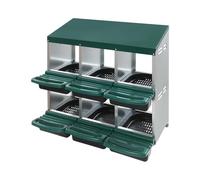 Nido de pollo con 6 compartimentos Roll Away de acero galvanizado para | Robusto nido de metal para gallinas con sistema automático de enrollado de huevos, ventilación, fácil limpieza y montaje en