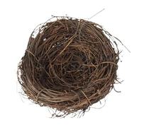 Nido de ratán hecho a mano, jaula de cría tejida para pájaros pequeños, casa de pájaros redonda natural