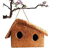 Nido orgánico más seguro para pájaros con doble ventana, hecho a mano, para todos los pájaros pequeños (pequeño)