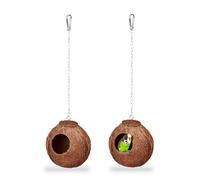 Nido pájaro refugio para aves casita de coco cueva colgante 250 g 6 cm