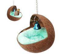 Nido para Loros, Hamaca de pájaros Colgantes semicirculares con colchonos y Colgantes de Campana, Juguetes de cacatúa estables Suaves y cálidos para la Perra de Loro Cockatiel Conure