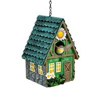 Nido para pájaros al aire libre, resina resistente al viento | Caja de refugio para pájaros para guacamayos, gorriones, periquitos, tortolitos, patio, balcón, porche, tronco de árbol