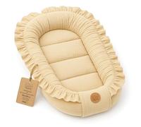 Nido bebé recién nacido 90x50 cm - capullo de colecho reductor cuna algodón cuco ideal para góndola moisés y viaje perfecto para niños y niñas Rosa empolvado Muselina C