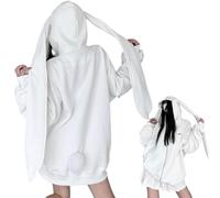NIDONE Bunny Jacket, Sudadera con capucha Y2K con cremallera y bolsillos, S