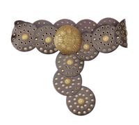 NIDONE Cinturones de vaquero para mujeres Cinturón de boho vintage de estilo occidental 39.4x3.5 '' Cinturón de cuero PU para pantalones de faldas