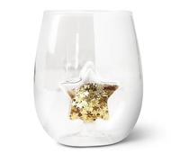 NIDONE Copa de vino, copas de vino navideñas de 400 ml con pentagrama 3D en el interior, taza de vidrio con alto contenido de borosilicato, copas únicas para regalos de cumpleaños, bodas y Navidad